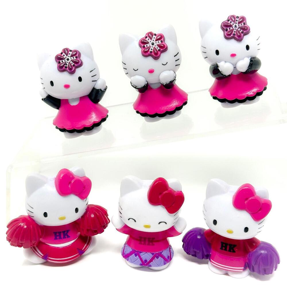 Hello Kitty Figurine Sets‎ 2006 Sanrio Rah Cheerleader See Hear Say No Evil Lot
